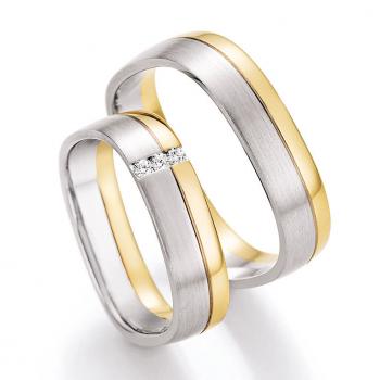 Trauringe Weiss-Gelbgold von Ruesch 66/45070-052